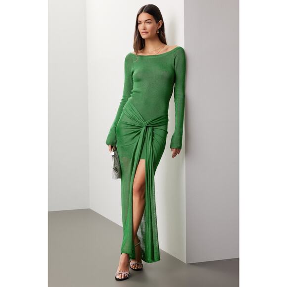 BAOBAB Emerald Green Jersey Boat Neck Olivia Sheath Dress Size Large - Picture 1 of 13